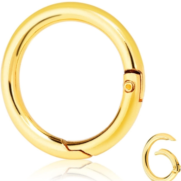 NEW 2 Pack Gold round carabiner snap clip - Picture 7 of 7